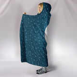 Bitcoin Circuit Board Hooded Blanket - Blue