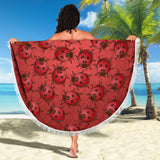 Lady Bug Swirl beach Blanket - Red