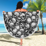 Skull Pile Beach Blanket - Black & White