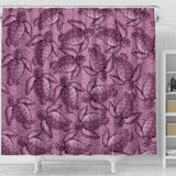 Turtle Swirl Shower Curtain - Mauve