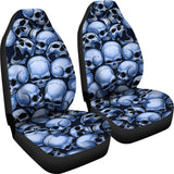 Skull Pile Car Seat Covers - Blue