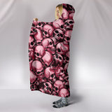 Skull Pile Hooded Blanket - Red