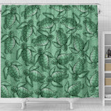 Turtle Swirl Shower Curtain - Green