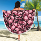 Skull Pile Beach Blanket - Red