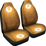 Bitcoin Circuit Board Car Seat Covers - Orange