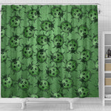 Lady Bug Swirl Shower Curtain - Green