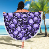 Skull Pile Beach Blanket - Purple