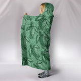 Turtle Swirl Hooded Blanket - Green
