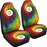 Bitcoin Circuit Board Car Seat Covers - Tie Dye