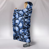 Skull Pile Hooded Blanket - Blue