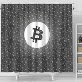 Bitcoin Circuit Board Shower Curtain - Gray