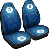 Bitcoin Circuit Board Car Seat Cover - Blue