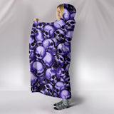 Skull Pile Hooded Blanket - Purple