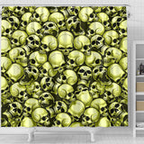 Skull Pile Shower Curtain - Gold