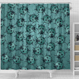 Lady Bug Swirl Shower Curtain - Teal