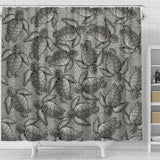 Turtle Swirl Shower Curtain - Gray