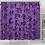 Lady Bug Swirl Shower Curtain - Purple