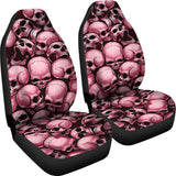 Skull Pile Car Seat Covers - Red