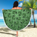 Lady Bug Swirl Beach Blanket - Green