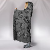 Lady Bug Swirl Hooded Blanket - Gray
