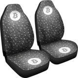 Bitcoin Circuit Board Car Seat Cover - Black & White