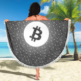 Bitcoin Circuit Board Beach Blanket - Gray