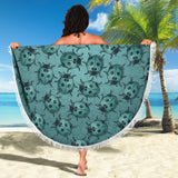 Lady Bug Swirl Beach Blanket - Teal