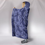 Turtle Swirl Hooded Blanket - Purple