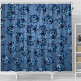 Lady Bug Swirl Shower Curtain - Blue
