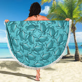 Turtle Swirl Beach Blanket - Blue