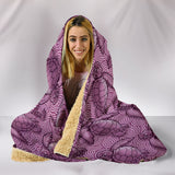 Turtle Swirl Hooded Blanket - Mauve