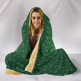 Bitcoin Circuit Board Hooded Blanket - Green
