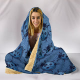 Lady Bug Swirl Hooded Blanket - Blue