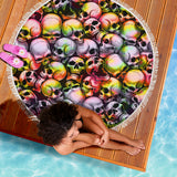 Skull Pile Beach Blanket - Tie Dye