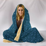 Bitcoin Circuit Board Hooded Blanket - Blue