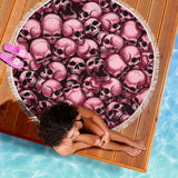 Skull Pile Beach Blanket - Red