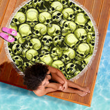 Skull Pile Beach Blanket - Gold
