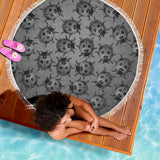 Lady Bug Swirl beach Blanket - Black & White