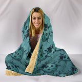 Lady Bug Swirl Hooded Blanket - Teal