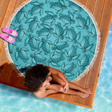 Turtle Swirl Beach Blanket - Blue