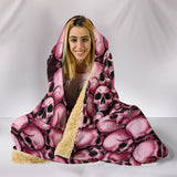 Skull Pile Hooded Blanket - Red