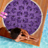 Lady Bug Swirl Beach Blanket - Purple