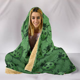 Lady Bug Swirl Hooded Blanket - Green