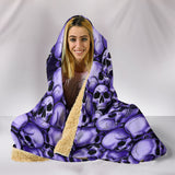 Skull Pile Hooded Blanket - Purple