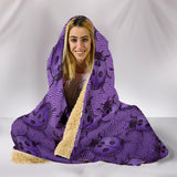 Lady Bug Swirl Hooded Blanket - Purple