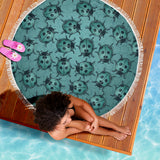 Lady Bug Swirl Beach Blanket - Teal