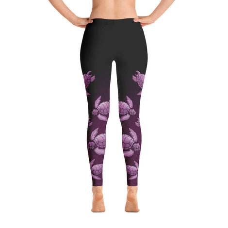 Turtle Fade Women's Leggings - Mauve/Black