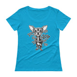 CHIHUAWOW - Ladies' Scoopneck Chihuahua T-Shirt