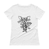 CHIHUAWOW - Ladies' Scoopneck Chihuahua T-Shirt