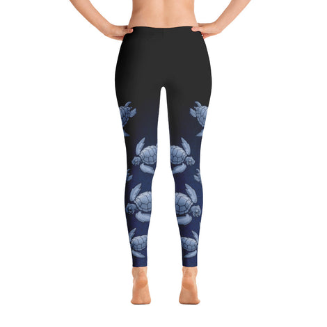 Turtle Fade Women's Leggings - Blue/Black